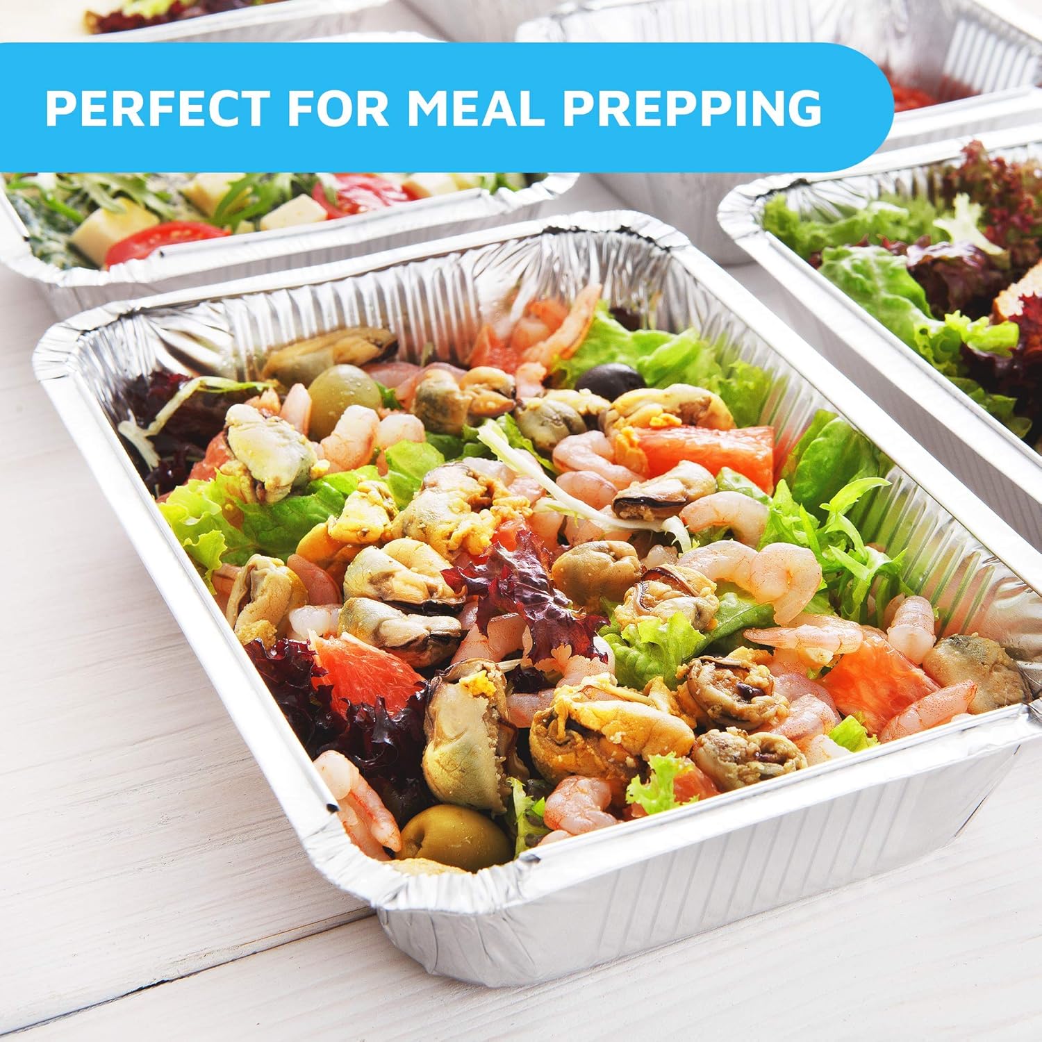 Nеw Arrіvаlѕ MontoPack Disposable Takeout Pans with Clear Lids | 5lb Capacity Aluminum Foil Food Containers with Seal for Freshness | Eco-Friendly & Recyclable | 25-Pack 6.5x9.5” Drip Pans