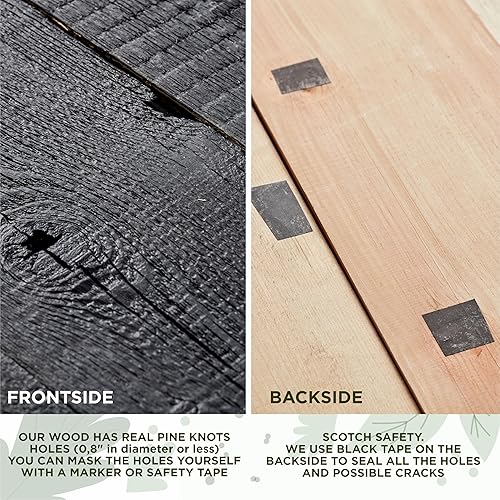 Miniatura 29 de Tablas Shiplap para pared Tablones de madera recuperada para decoración de granja 12 tablones de madera de granero pintados de negro – bricolaje