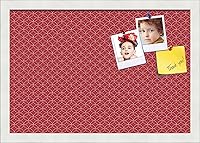 Vista 159 de PinPix Tablero de anuncios de corcho de 12 x 12 pulgadas. Este tablero decorativo enmarcado viene con diseño de círculos B W y un marco blanco