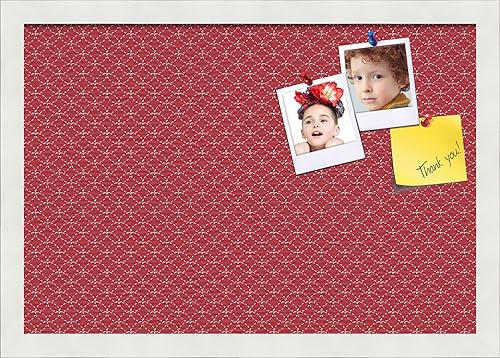 Miniatura 159 de PinPix Tablero de anuncios de corcho de 12 x 12 pulgadas. Este tablero decorativo enmarcado viene con diseño de círculos B W y un marco blanco