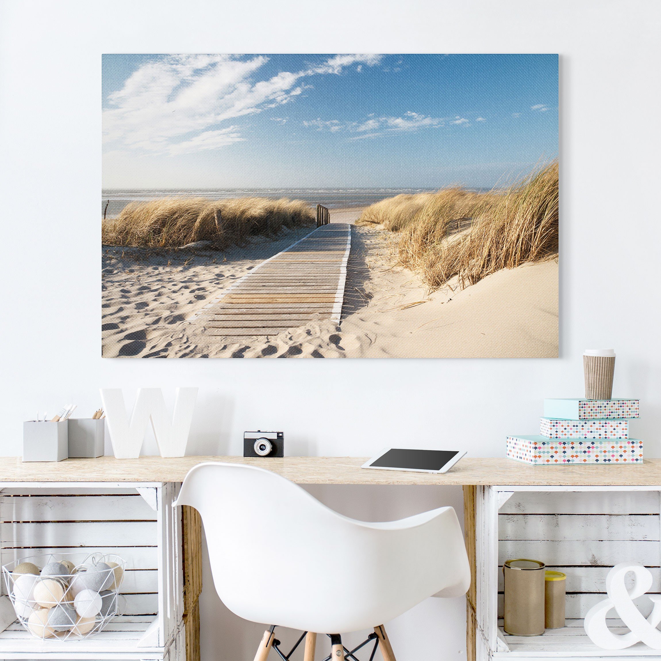 Canvas Art Baltic beach, canvas pictures, canvas wall art, canvas art print, canvas print, canvas prints, wall art, Dimensions: 40cm x 60cm