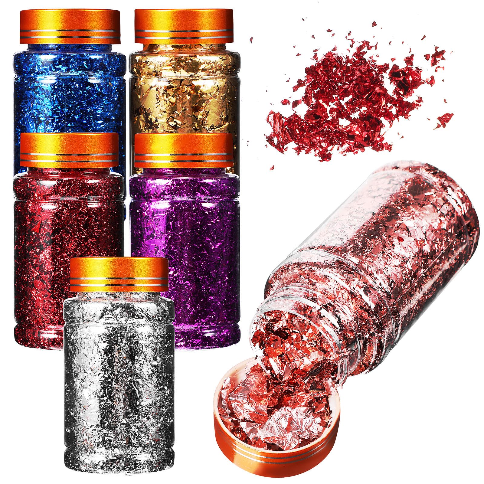 Healvian Scaglie D'oro per Unghie Decorazioni Artigianali Fiocchi di Lamina Forniture per Nail Art Scaglie di Lamina D'oro per Unghie