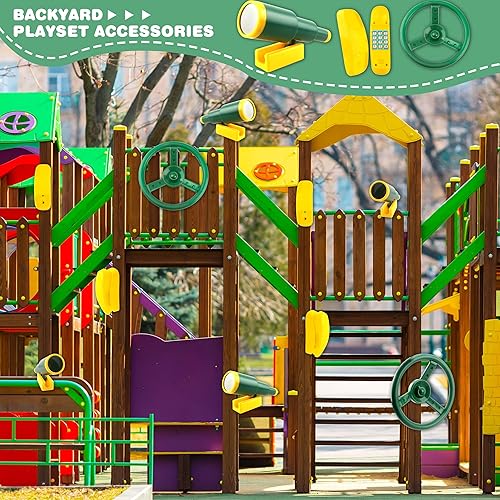 Miniatura 7 de Accesorios para el patio de recreo Swingset Volante de plástico Telescopio Teléfono Swingset Teléfono Juguete para Niños Patio al aire libre Patio