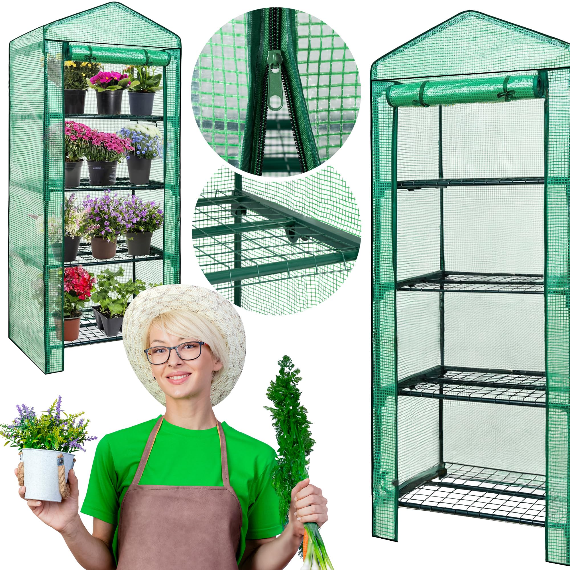 SPRINGOS Serre de Balcon Maison de Plantes 4 étagères 50 x 70 x 160 cm