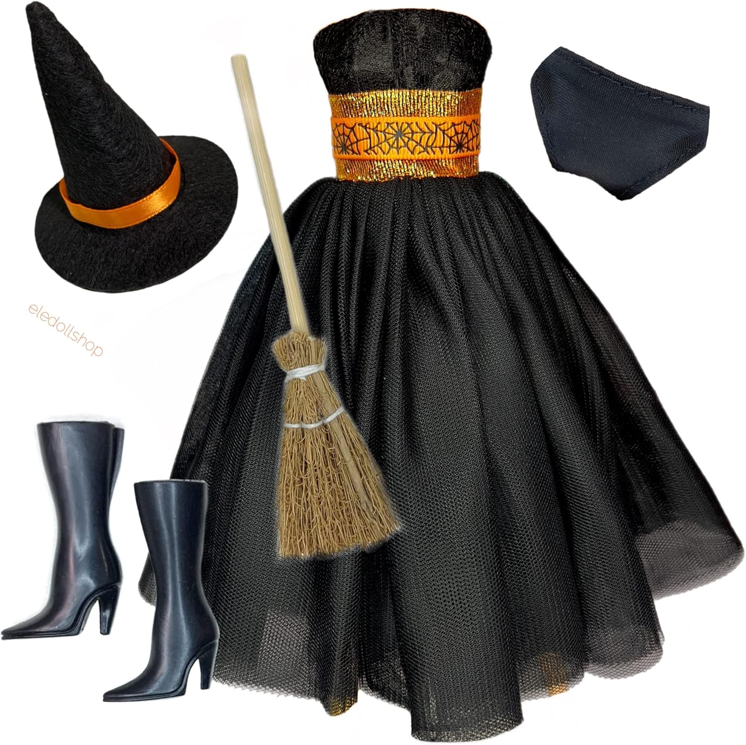 Eledoll Halloween Witch Fashion Pack Clothes Dress Set for 11.5" Doll