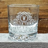 Vista 4 de Personalized Rock Whiskey 2x Glasses with Vintage Text Logo, Set of 2 glasses