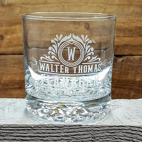 Miniatura 4 de Personalized Rock Whiskey 2x Glasses with Vintage Text Logo, Set of 2 glasses