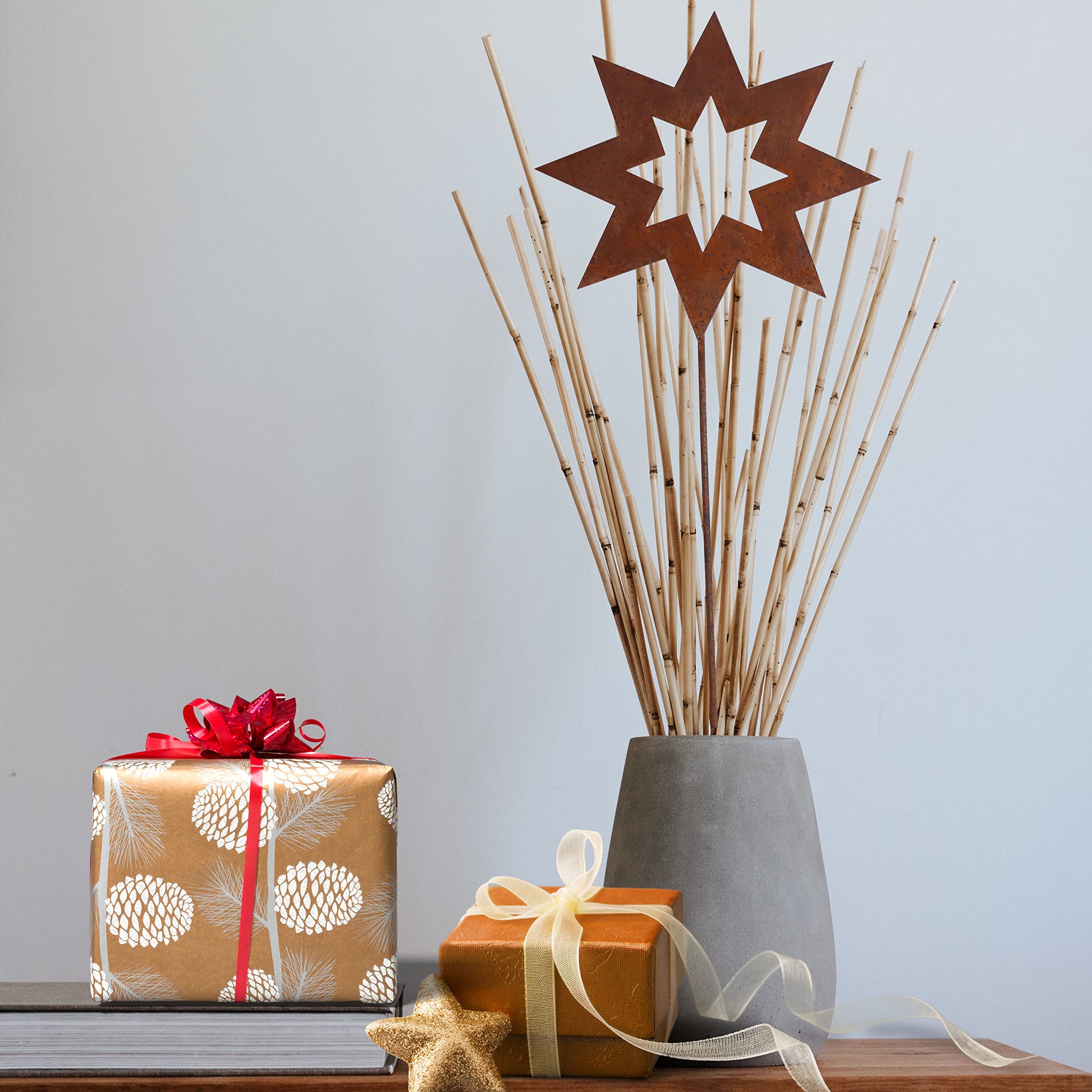 Rostige Weihnachtssterne Gartenstecker - Wetterfeste Outdoor-Deko Für Den Garten