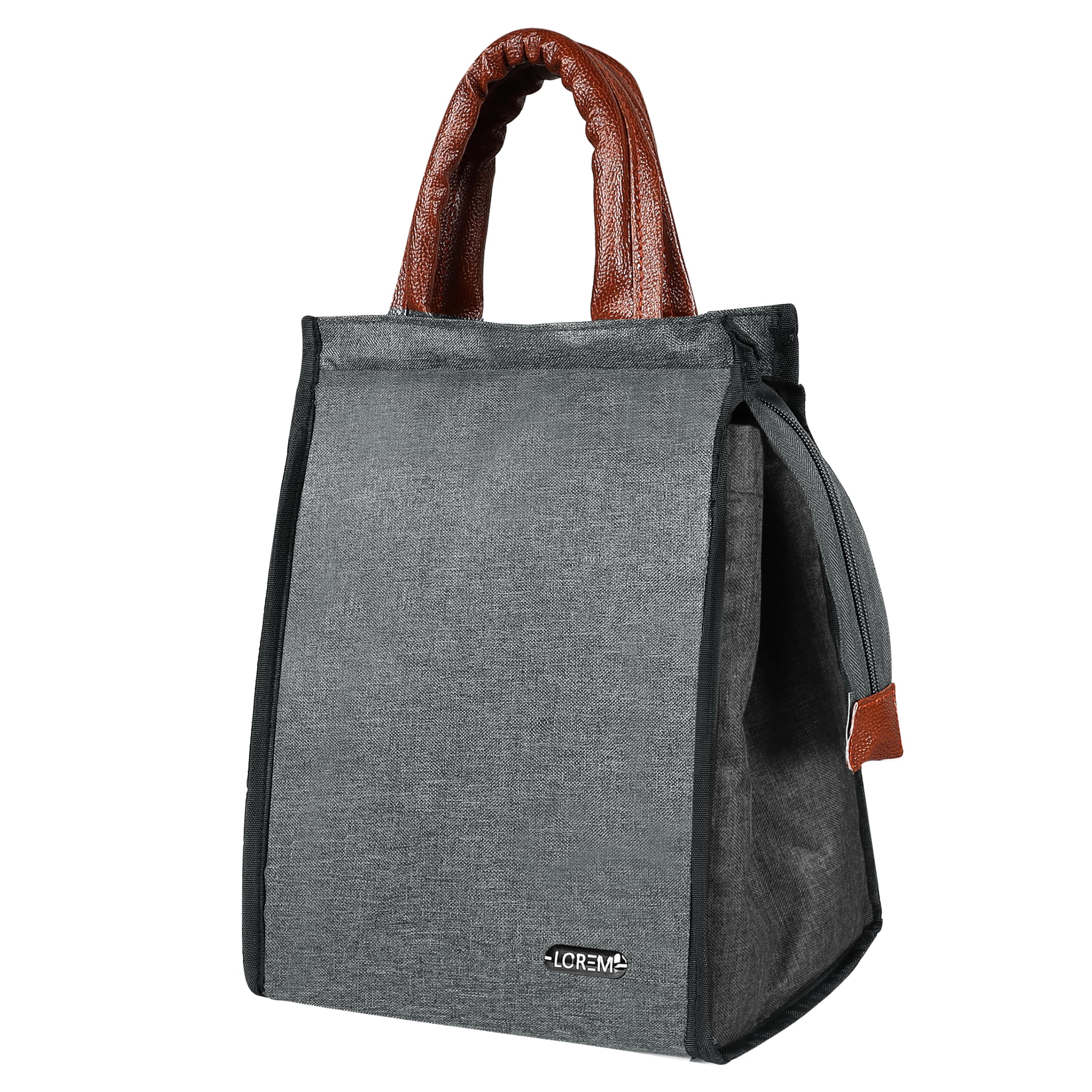 Linen Insulated Lunch Bag - Men & Women -12 Linen Insulated Lunch Bag - Men & Women -12