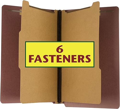 Miniatura 6 de Carpeta de partición de clasificación de cartón prensado - Tamaño legal - Carnelia Red - Pestaña final con 2 divisores y expansión de 2 pulgadas