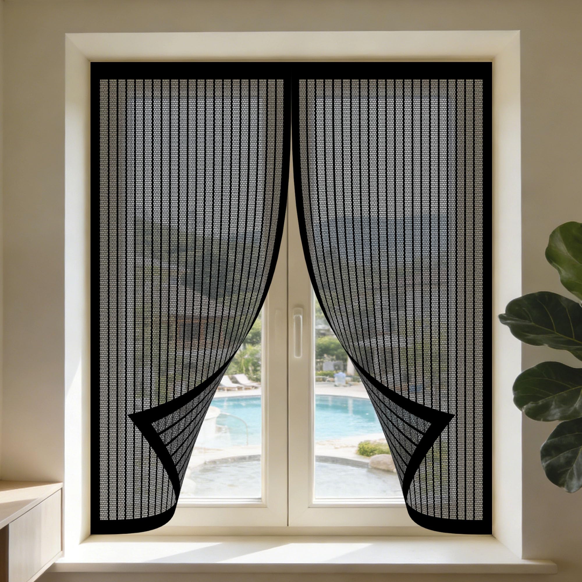 Moustiquaire magnetique fenetre 85x155 rideau anti mouche amovible sans percage