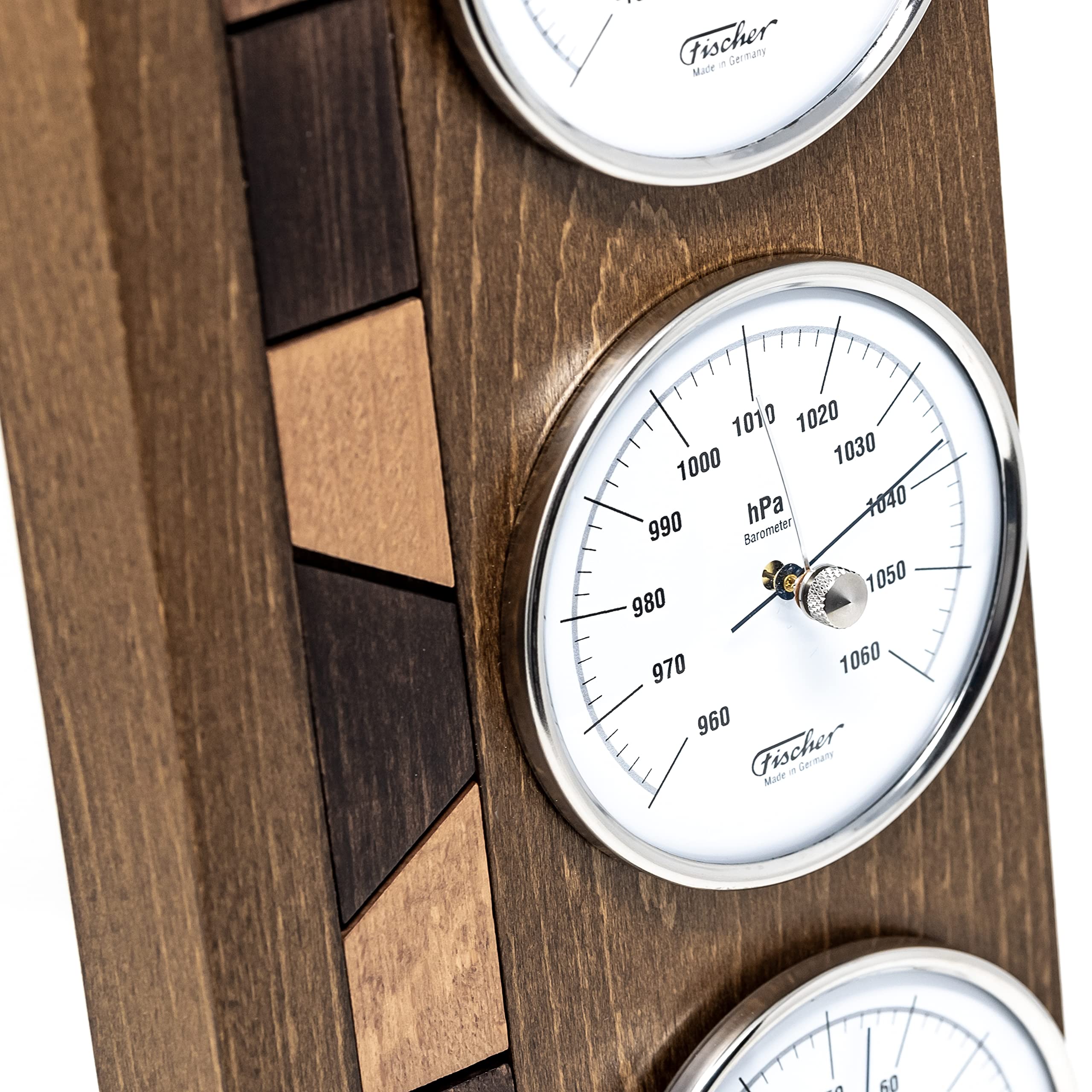Fischer 9171-31, station météo, bois véritable, Made in Germany