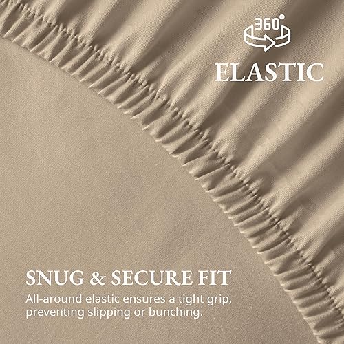 Miniatura 6 de Lane Linen - Sábana bajera individual XL 100% algodón orgánico y 1 funda de almohada, tejido de percal suave, transpirable, apta para colchones de