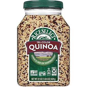 RiceSelect Tri-Color Quinoa, Blend of White, Red and Black Quinoa, Gluten-Free, Kosher, Non-GMO, 22oz Jar Pack of 1