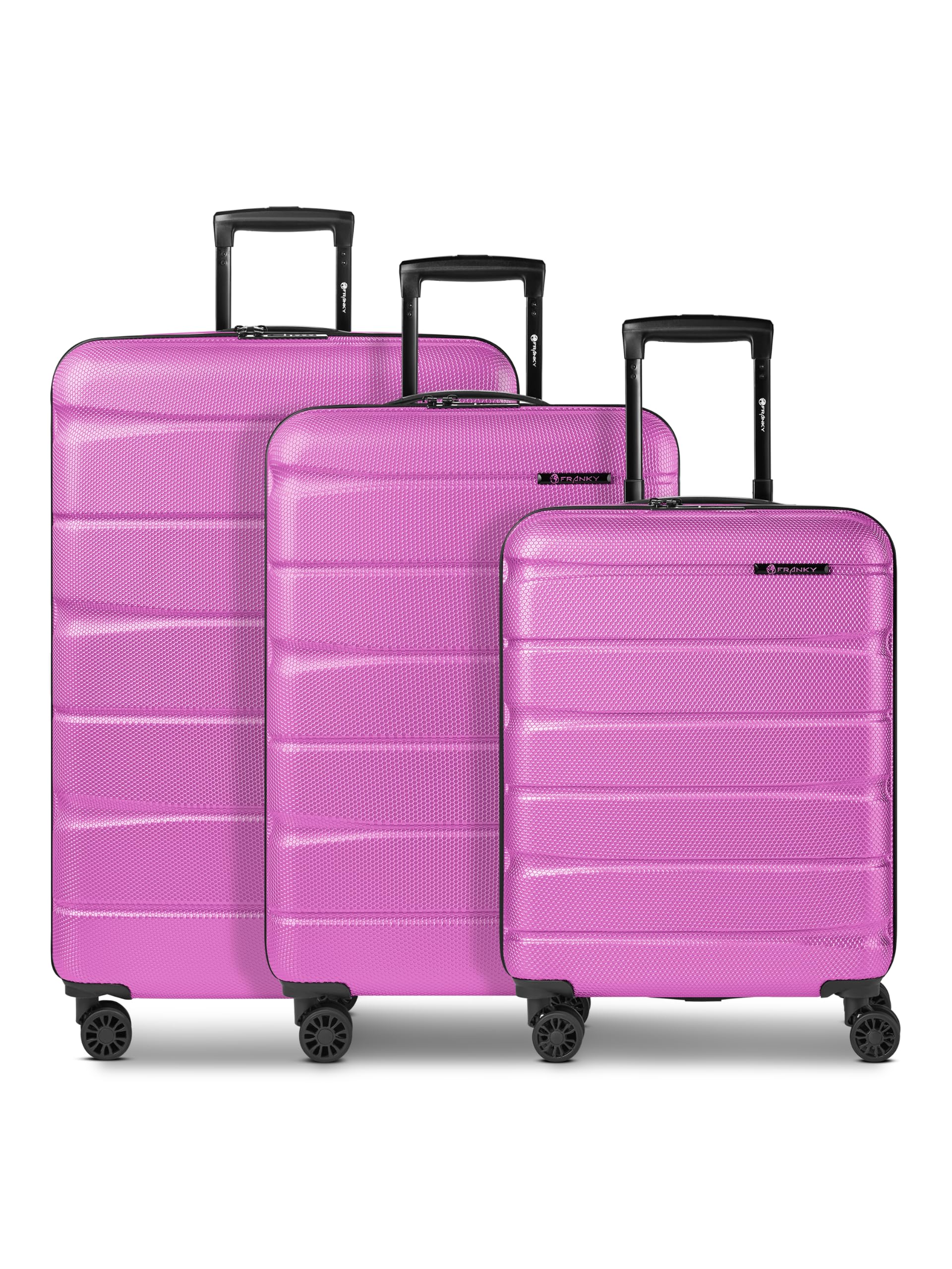 Franky _Munich_4.0_Parent, Różowa ciemna, Kofferset + (3-teilig), bagaż twardy