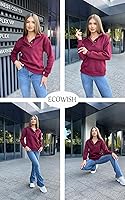 Vista 5 de ECOWISH Sudaderas con botones de un cuarto para mujer sudaderas casuales de otoño para adolescentes y niñas, ropa de invierno 2023