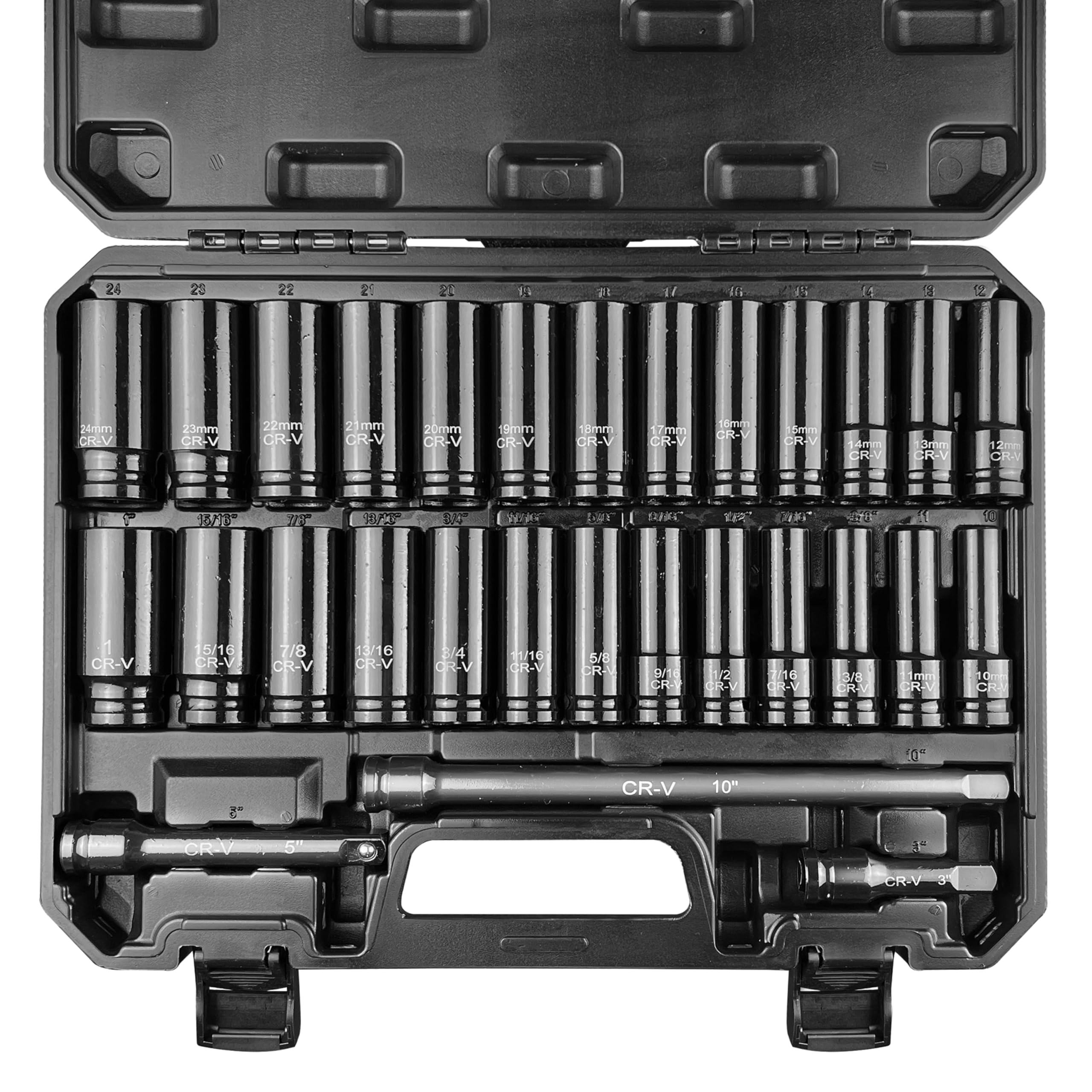 Drive SAE Y 29 Piezas 1/2 Conjunto De Enchuf De Impacto Métrico Con Barras De Extensión Material CR V 1/2 CRV De 69,58 € | DHgate