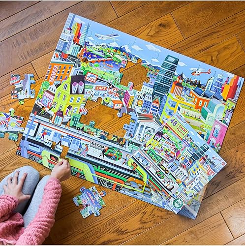 Miniatura 5 de eeBoo: Within the City - Rompecabezas gigante de 48 piezas, proyecto perfecto para manos pequeñas, ayuda en el desarrollo del patrón y la forma,