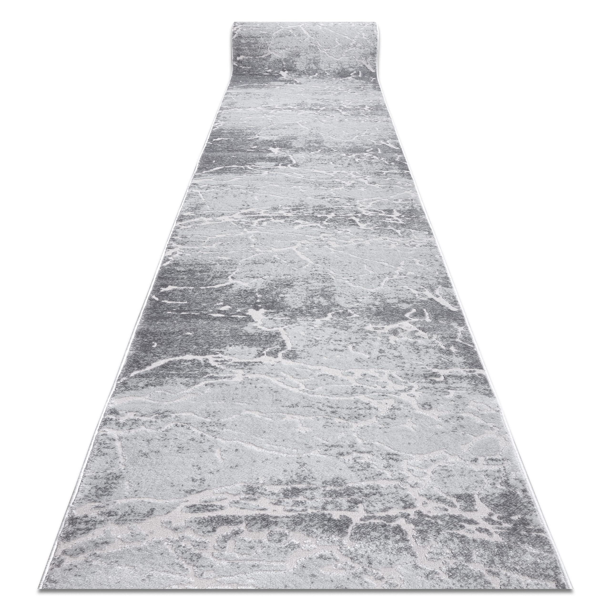 rugsx Passatoia Structural MEFE per cucina, corridoio, soggiorno, robusto, moderno, due livelli di pile Grigio 100x360 cm