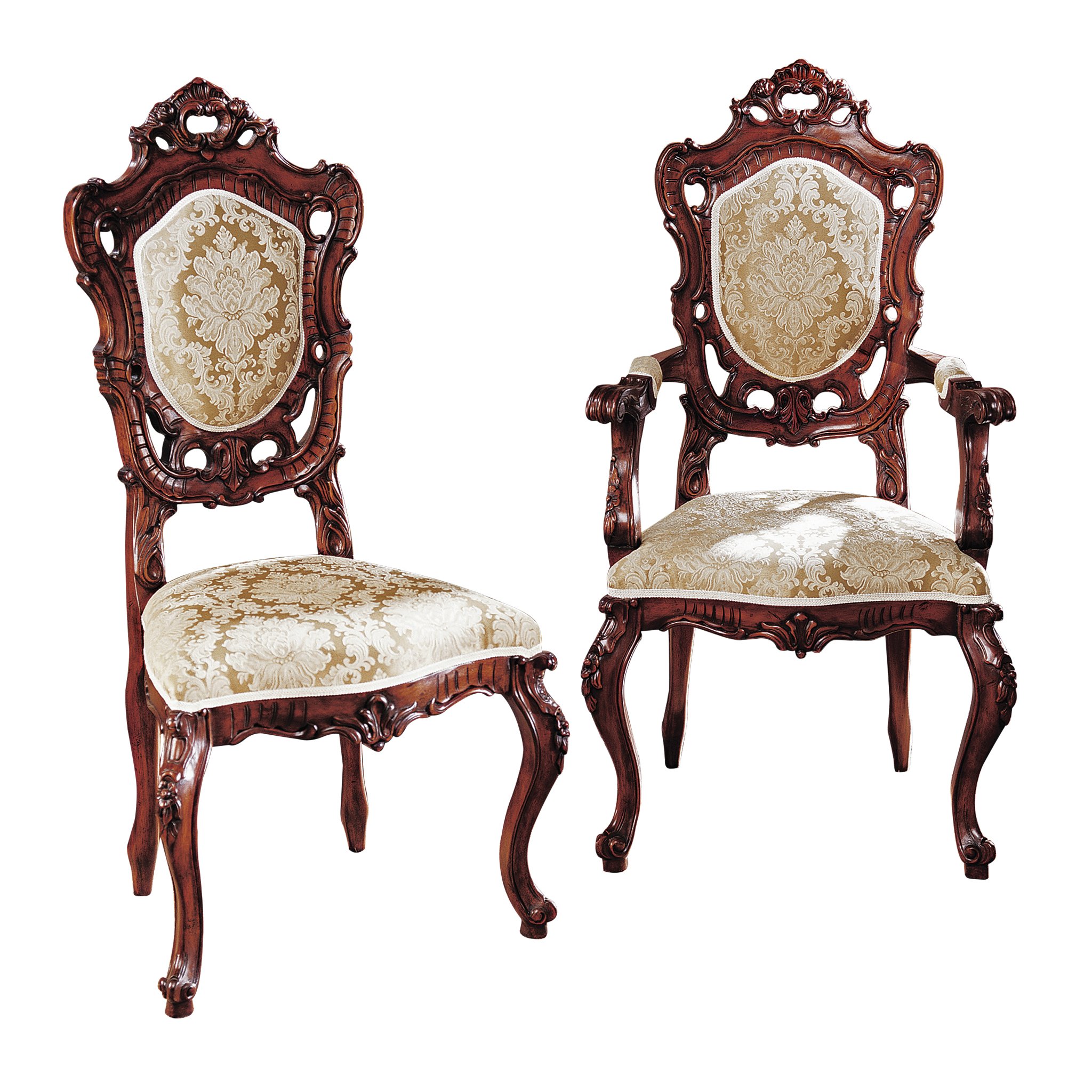 Design Toscano Toulon French Rococo Chairs (Set Includes: 4 Side Chairs & 2 Armchairs)