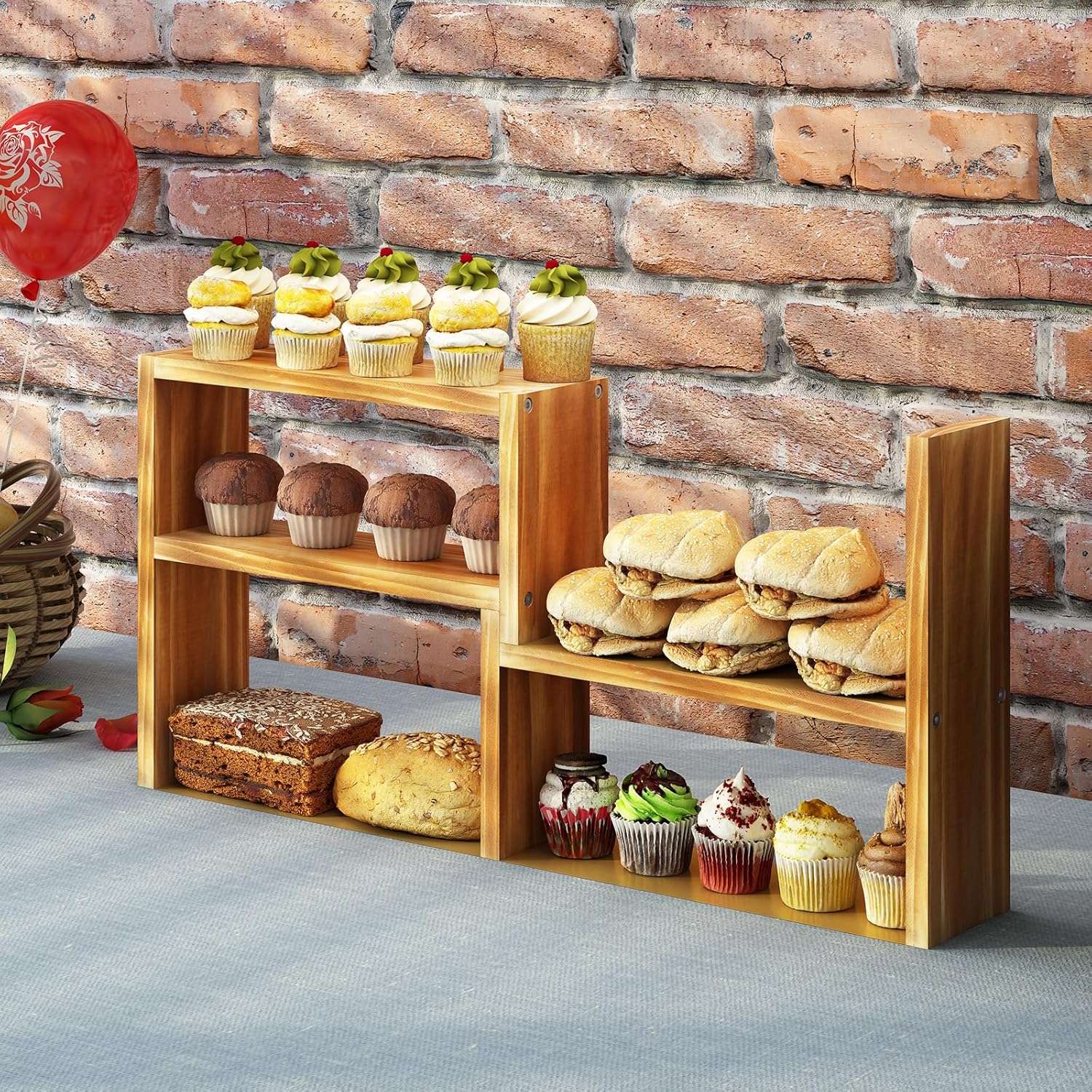 Small Table Top Plant Shelf,3 Tiered Windowsill Wood Plant Stand Indoor,Narrow Space Succulent Pot Stand Flower Rack for Bay Window Ledge (Wood Oil Coating)