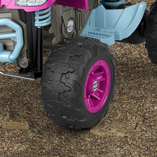 Miniatura 5 de Power Wheels Barbie Pink Racing ATV vehículo de conducción a batería de 12 V para niños preescolares de 3 a 7 años Exclusivo de Tienda