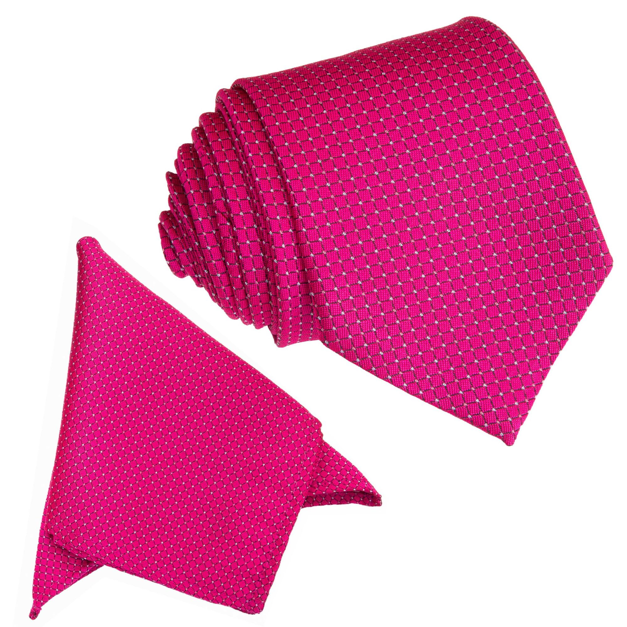 to the nines Men's Pink Plaid Microfiber Tie & Pocket Square-picture-29
