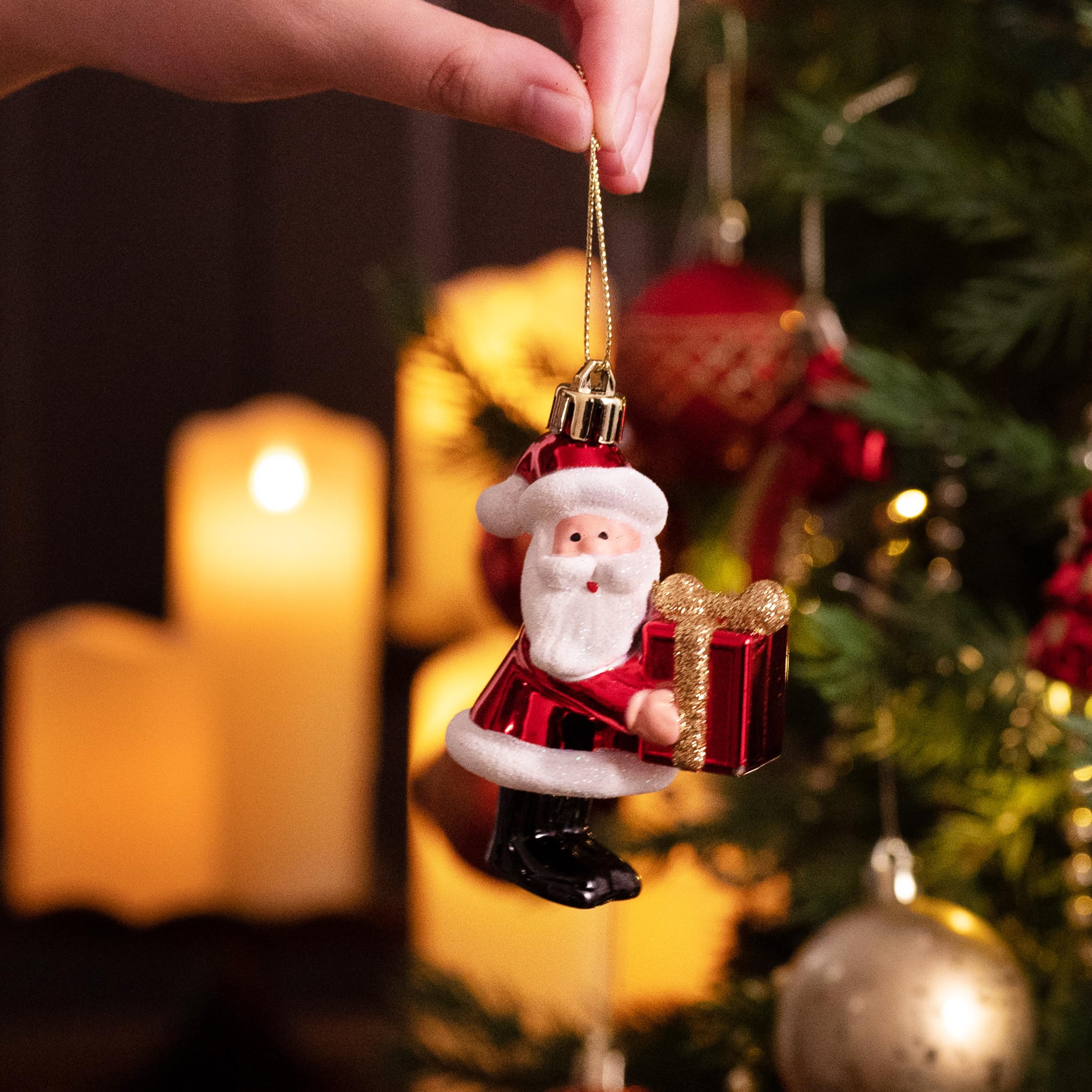 Valery Madelyn Christmas Tree Decorations, Red Gold 40pcs 6-8.5cm Shatterproof Baubles for Tree Balls Ornaments - Image 3