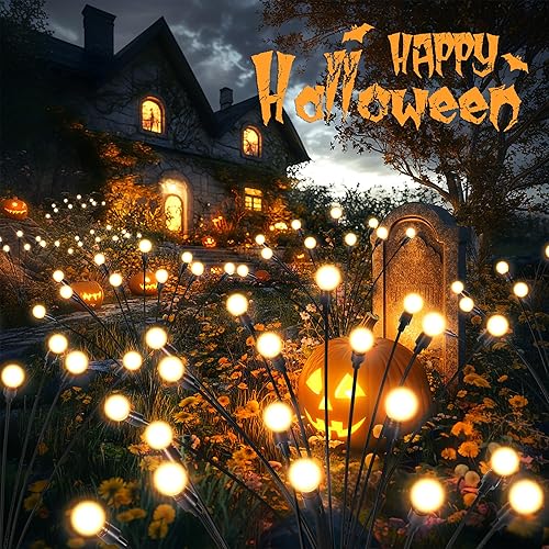 60 luces LED solares, luces solares blancas cálidas para exteriores, impermeables, balanceo por el viento, luces solares al aire libre para