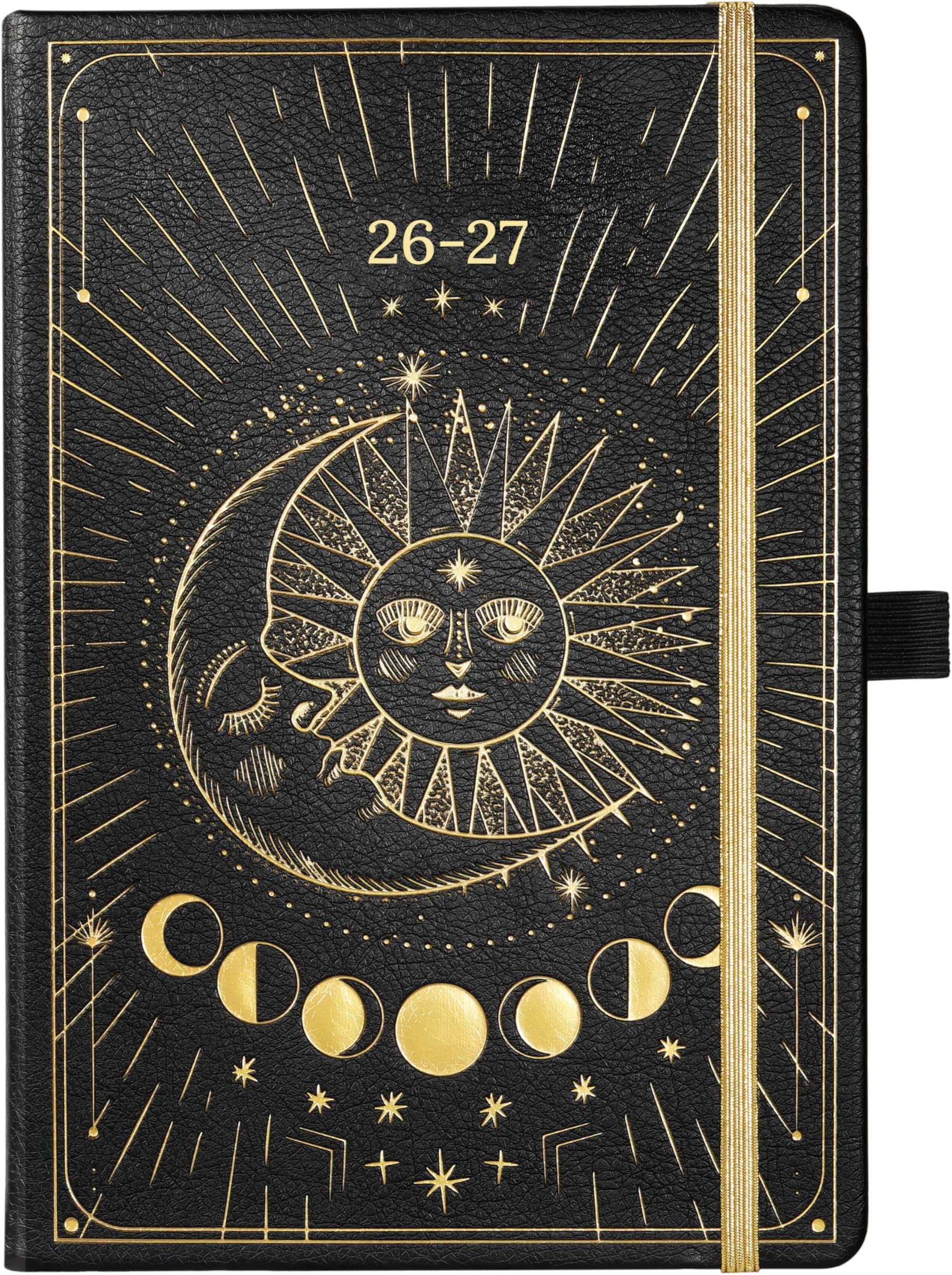2026-2027 Planner - Academic Planner 2026-2027, Jul 2026 - Jun 2027, 5.75" x 8.25", 26-27 Weekly Monthly Planner, Faux Leather Planne-r 26-27 with Back Pocket & 40 Notes Pages - The Sun and Moon