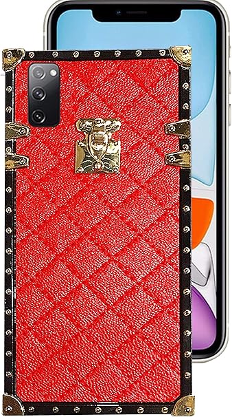 Stilluxy Compatible With Samsung Galaxy S Fe Case Sfe Square Luxury Phone Cover Trunk Box Bumper Rectangle 6 5 Inch Red Amazon Co Uk Electronics Photo