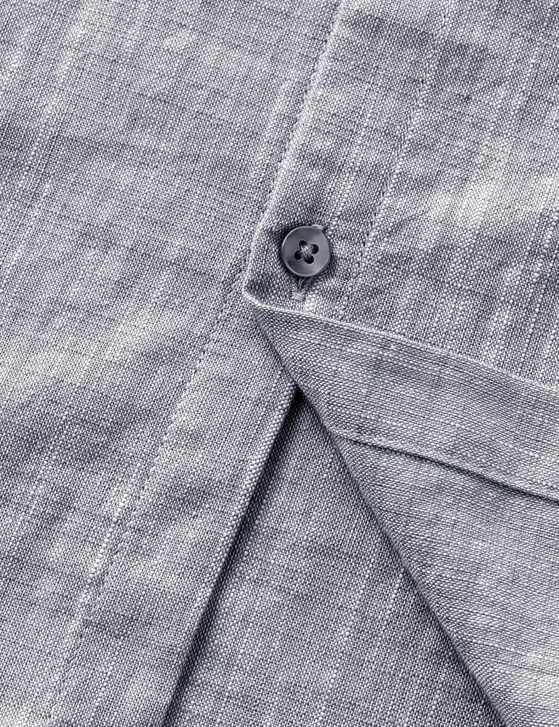 JOGAL Boys Chambray Shirts Long Sleeve Casual Button Down Shirts Solid Cotton Shirt with Flap Chest Pocket - Image 6