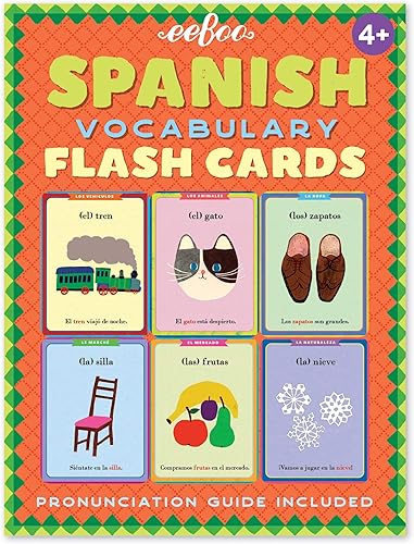 eeBoo Tarjetas flash de vocabulario en español, aprende español, resolución imaginativa de problemas, juegos educativos que cultiva la conversación,