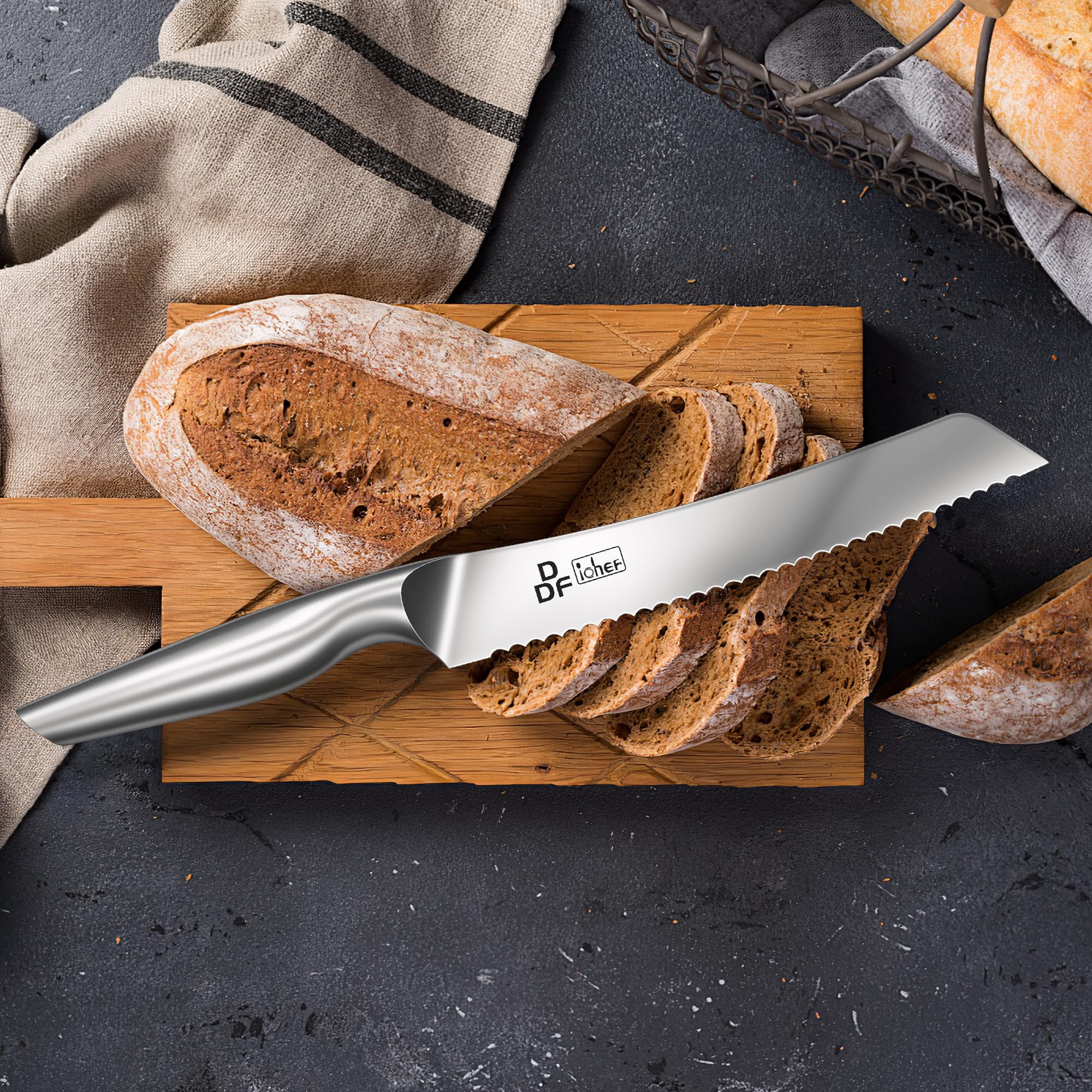 Amazon | DDF iohEF パン切り包丁200mm料理包丁滑り止めハンドル