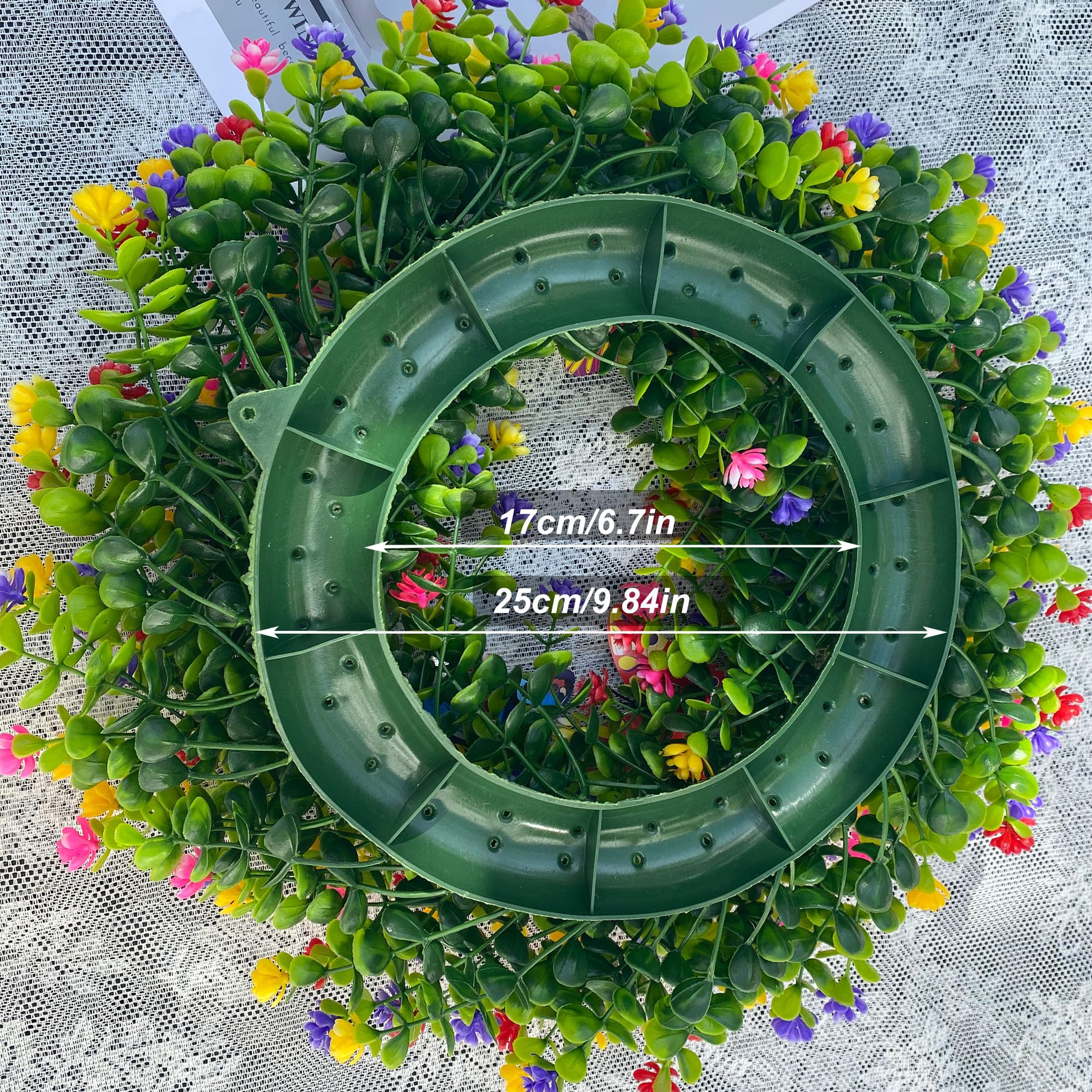 Ghirlanda Per Porta Con Eucalipto E Fiori Primaverili - Artificiale, Realistica, 38 Cm - Decorazione Per Esterno/Interno
