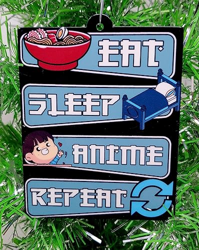Miniatura 2 de Adorno navideño de anime come, duerme, anime, repite (A88)