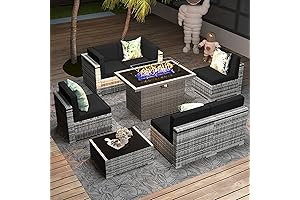 8-Piece Patio Fire Pit Set: Enjoy Cozy Evenings Outdoors