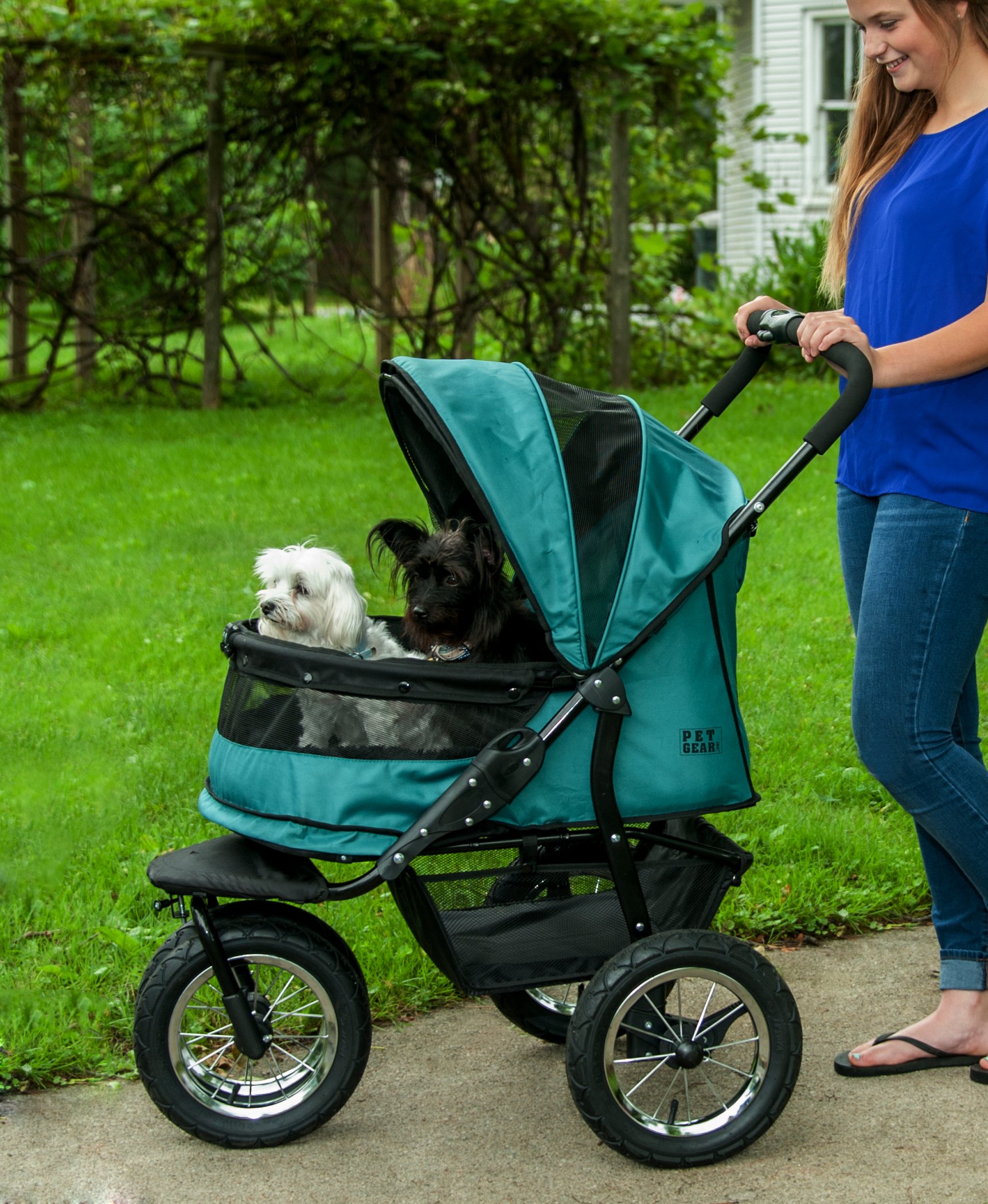 Buy Pet Gear NOZip Double Pet Stroller, Zipperless Entry, for Single