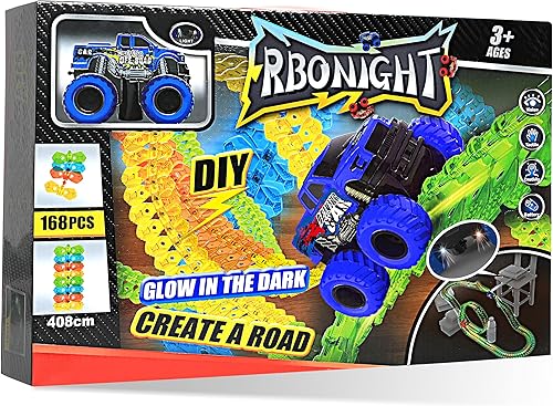 Miniatura 1 de Glow Race Tracks and LED Toy Cars DIY Flexible Tracks for Age 4-6 6-8 8-1010-12 Years Old Boys Girls 15 Feet Car Track Set for Christmas Birthday