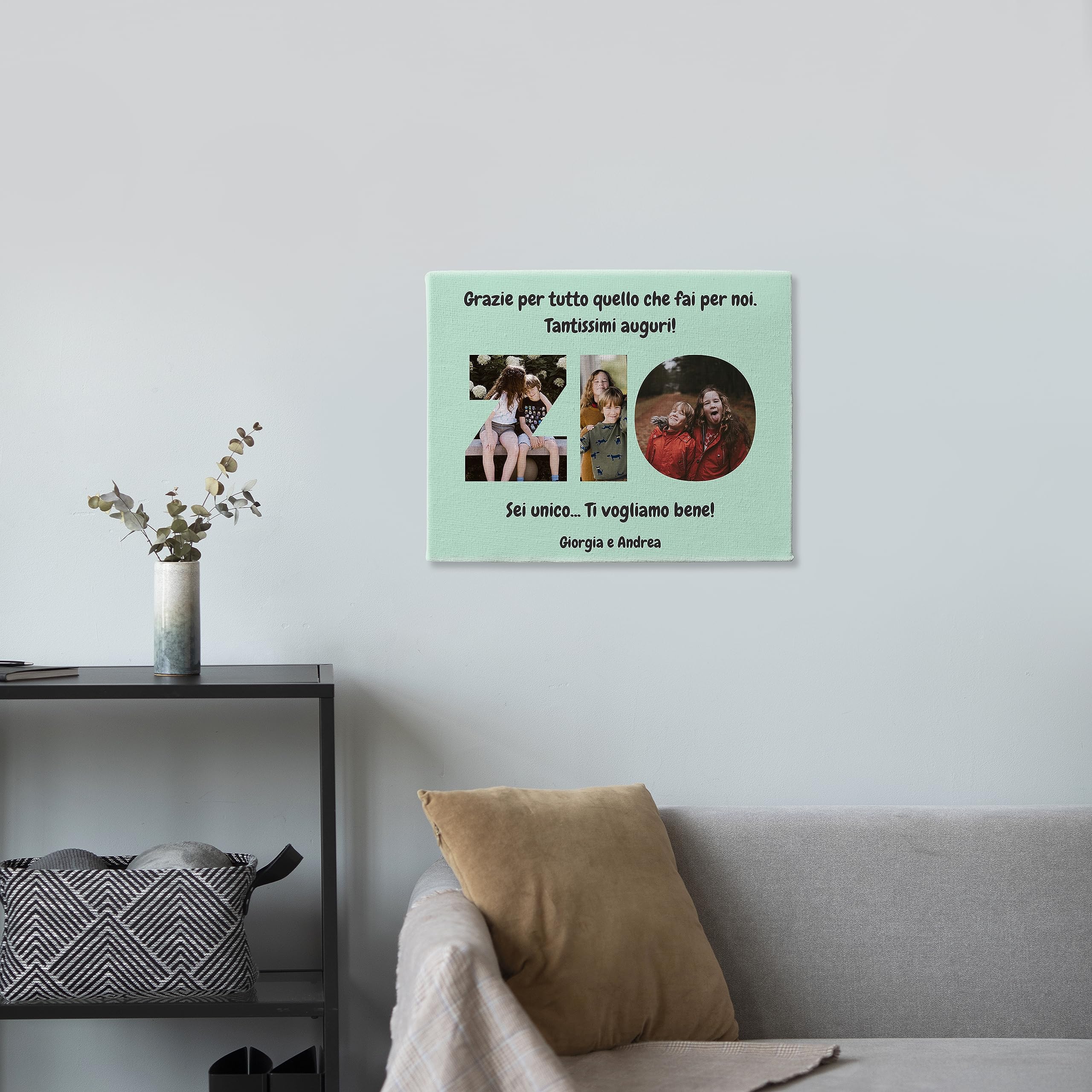 Generico Quadretto Personalizzato con Fotografie per lo Zio | Tela Zio con Foto | Idea regalo per Compleanno | Stampa su tela in cotone Personalizzata