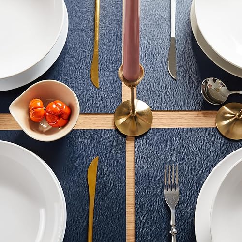 Miniatura 6 de DOLOPL Juego de 6 manteles individuales de piel sintética resistentes al calor, impermeables, antideslizantes, manteles individuales lavables y