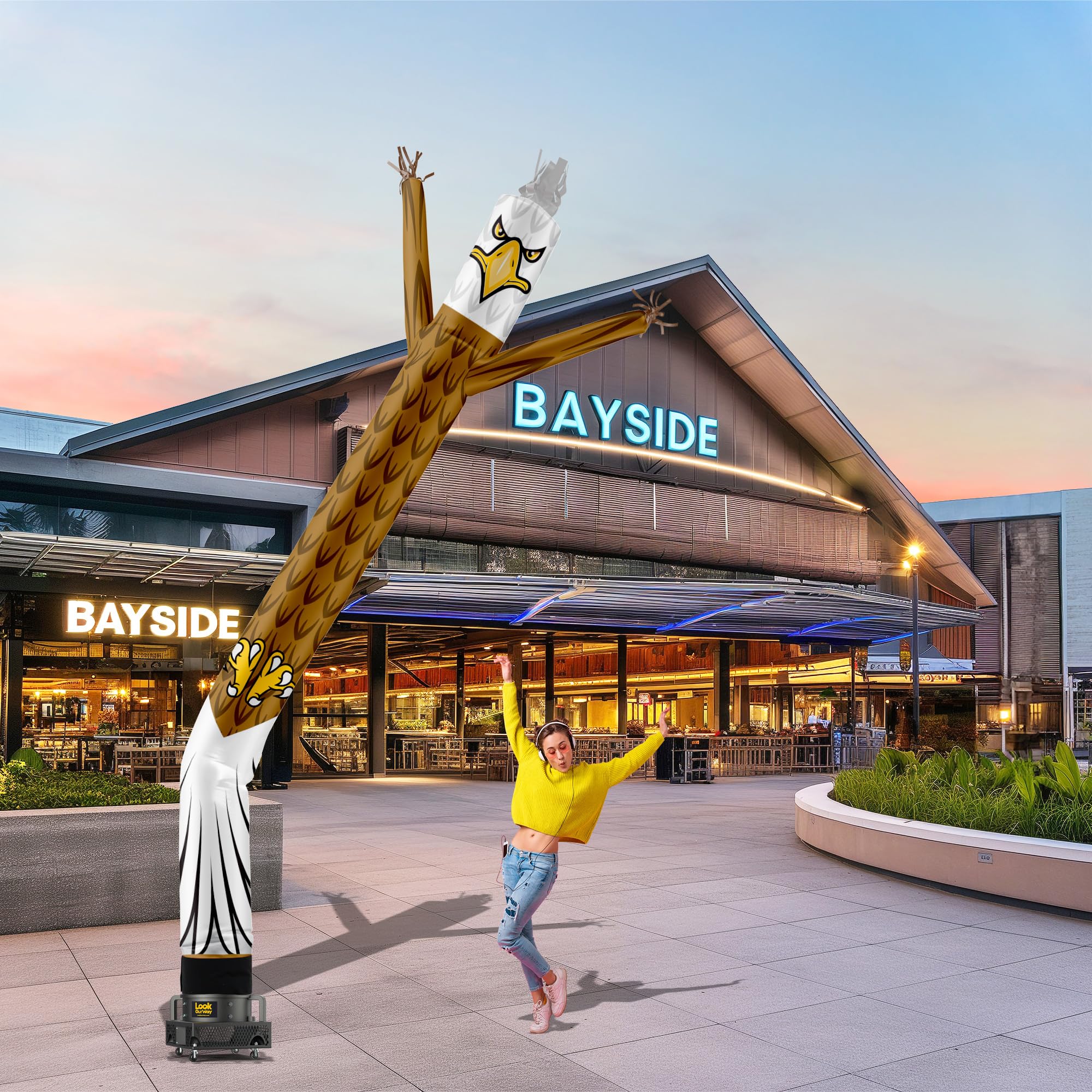 LookOurWay Eagle Mascot Character Animal Themed 20-Feet Tall Air Dancers Inflatable Tube Man Attachment (No Blower) - Image 4