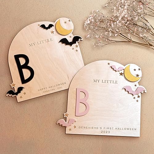 Miniatura 2 de Arte de huella de Halloween personalizado, primer recuerdo de Halloween del bebé, regalo para mamá, manualidades de Halloween para niños, letrero de