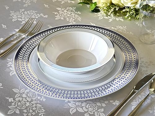 Miniatura 9 de Occasions - 40 piezas plateadas, bajo-plato, lonchera, cuencos (tazón) y platos, Vajilla, B1. Celebración en Blanco y Oro