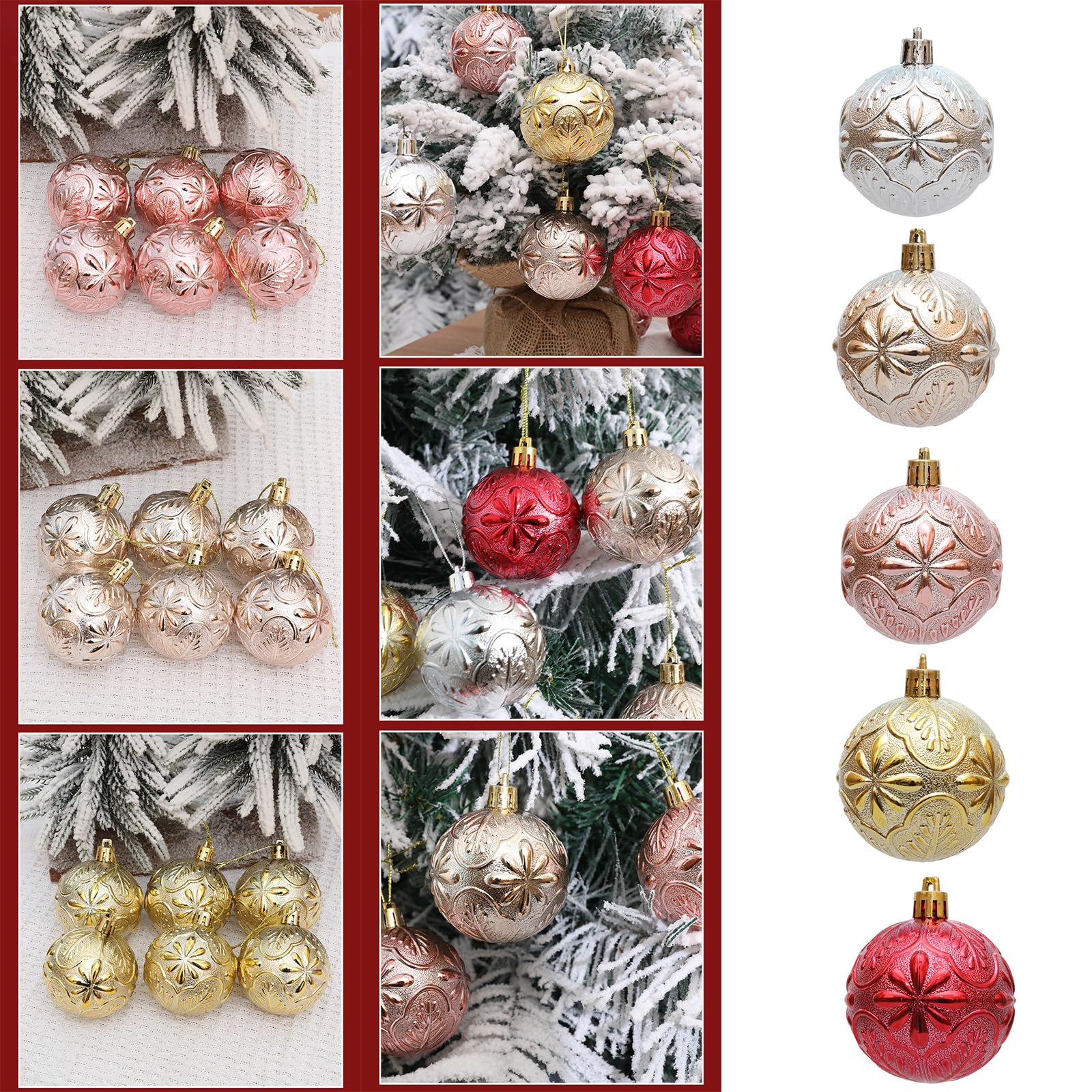Elegante adorno de bolas galvanizadas distintivas bolas de árbol de Navidad decoraciones de festivales para colgar estacional