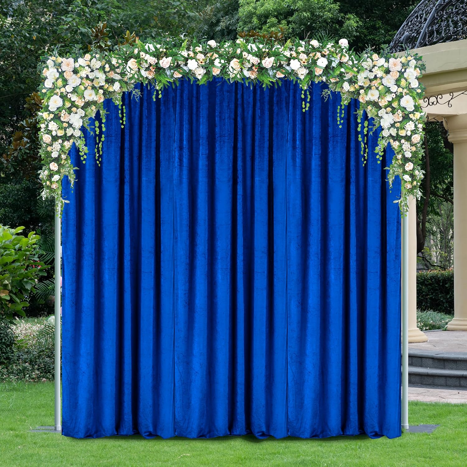 10ft H x 57in W Luxurious Ice Crushed Velvet Event Backdrop Drapes Panels, Curtain Panel for Parties, Birthdays, Anniversaries, Weddings, Graduations (Royal Blue), 29022