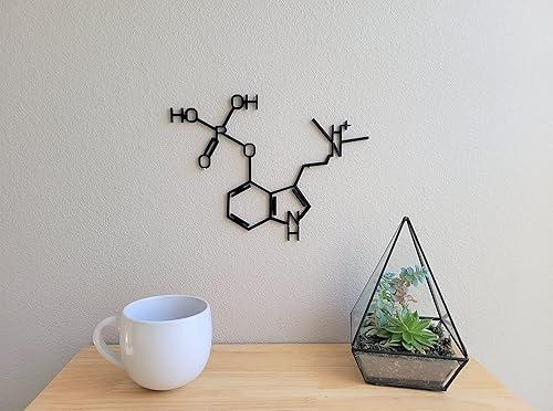Psilocybin Molecule Wall Art - 11 Inches - Lime Green