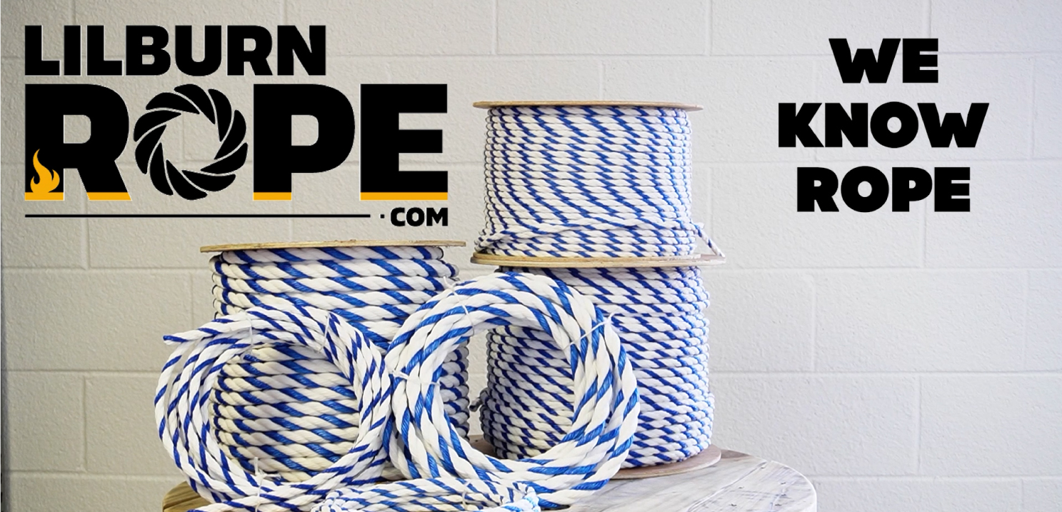 Amazon.com: LILBURN ROPE CO. 3 Strand White and Blue Polypropylene