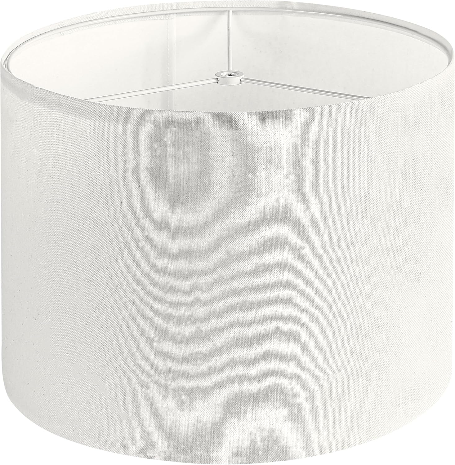 Linen Drum Lamp Shade - Heather White - 13" x 13" x 10" - Easy Installation & Versatile Home Decor | Round Shade for Table & Desk Lamps - ASSEMBLY REQUIRED Medium - Table & Desk Lamps
