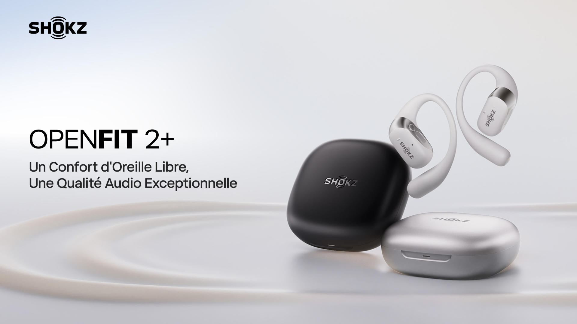 SHOKZ OpenFit 2+ Nouveaux Casques à Oreilles Libres, Dolby Audio